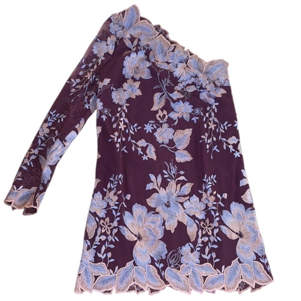 EUC Free People Floral Embroidered Dress Purple Size 4 - Picture 5 of 11